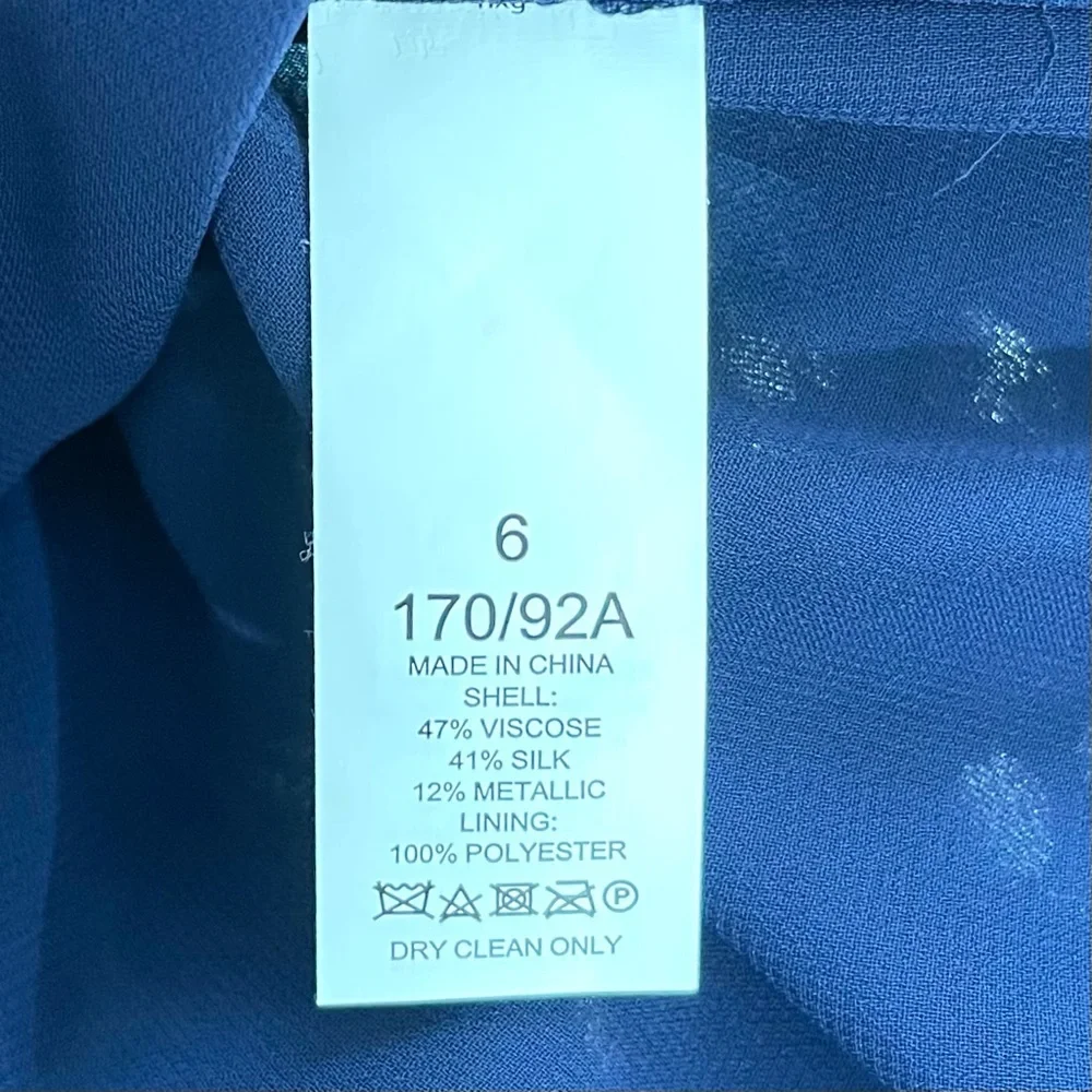 Kate Spade New‎ York Women's Velvet Dress Celestial Blue Scatter Dot Size 6